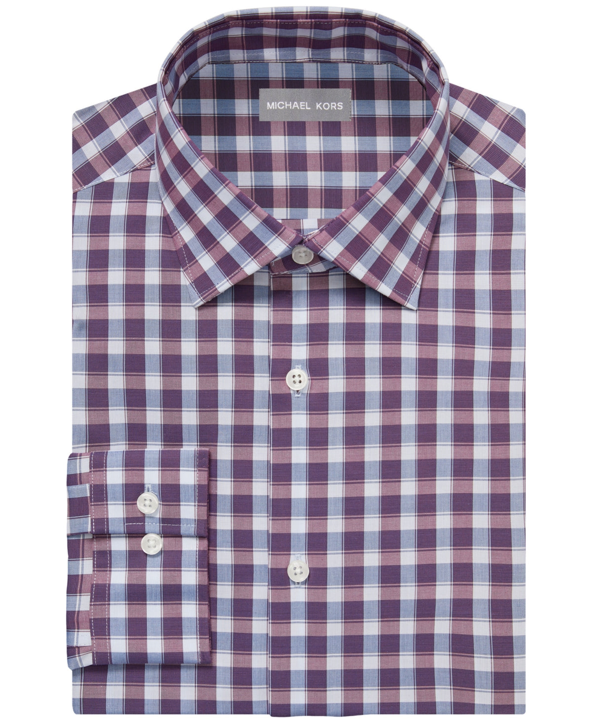 Michael Kors Men Regular fit Dress Shirt Large 16 in 34-35 Red Check
