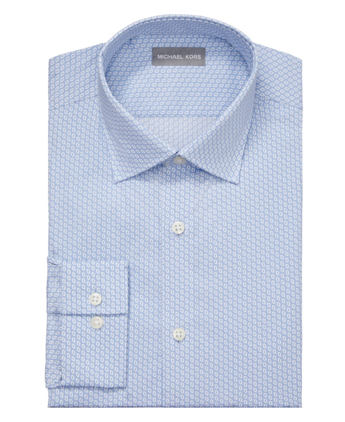 Michael Kors Mens Regular fit Dress Shirt Large 16.5 in 36-37 Blue Geometric