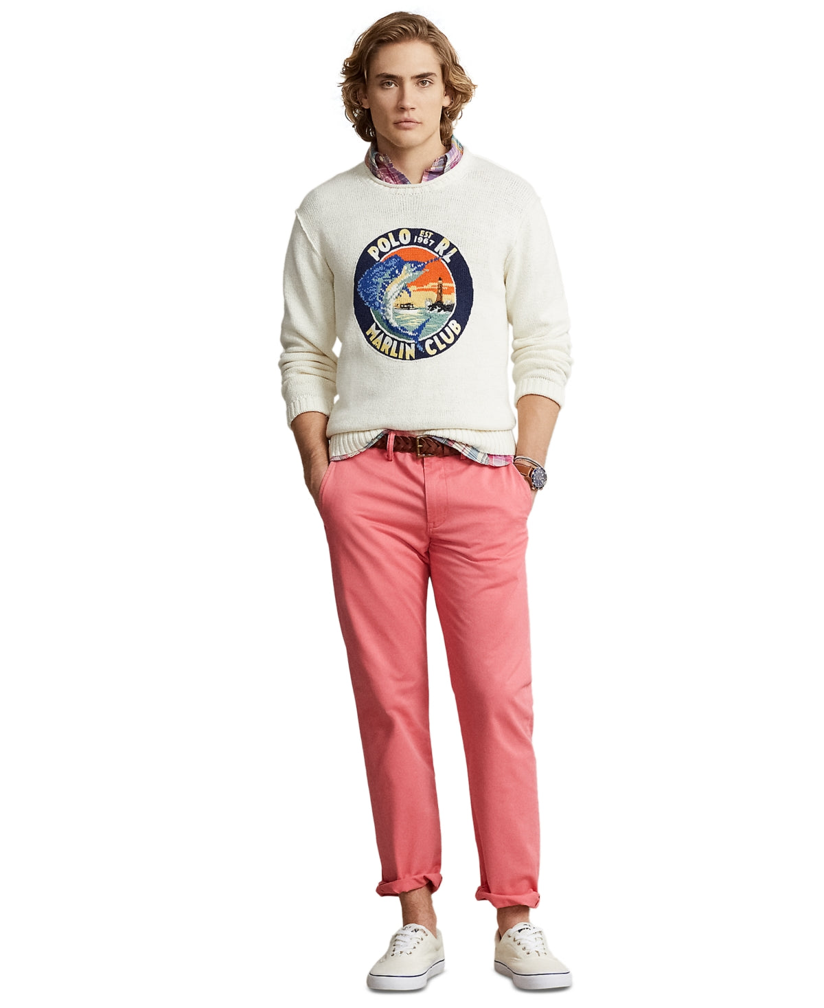 Polo Ralph Lauren Men's Stretch Straight Fit Chino Pants Pale Red 40 x 32