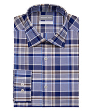 Michael Kors Men's Airsoft Regular Fit Dress Shirt Blue Brown Multi 16 34 35