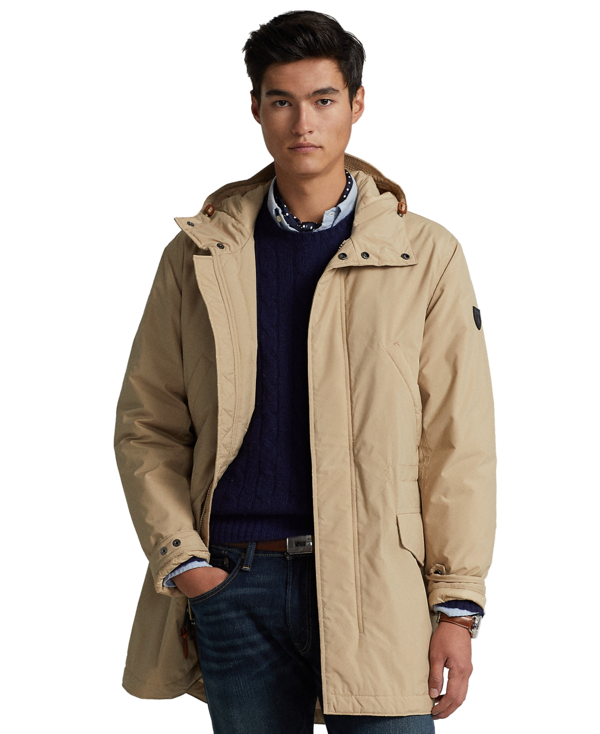 Polo Ralph Lauren Men's Packable Water Repellent Marsh Coat Small Tan / Beige