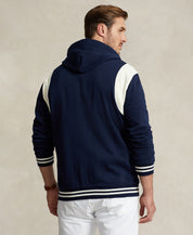 Polo Ralph Lauren Mens Navy Cream Big & Tall Fleece Hooded Jacket 3LT 3XLT