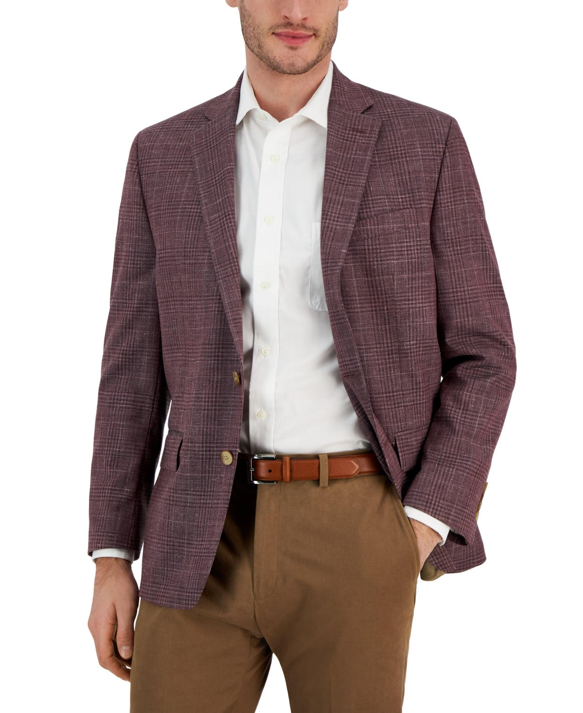 Ralph Lauren Men's Wool Check Blazer - Mauve 38S