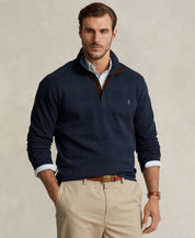 Polo Ralph Lauren Men's Big Tall Knit Quarter Zip Pullover Sweater Blue 4XB