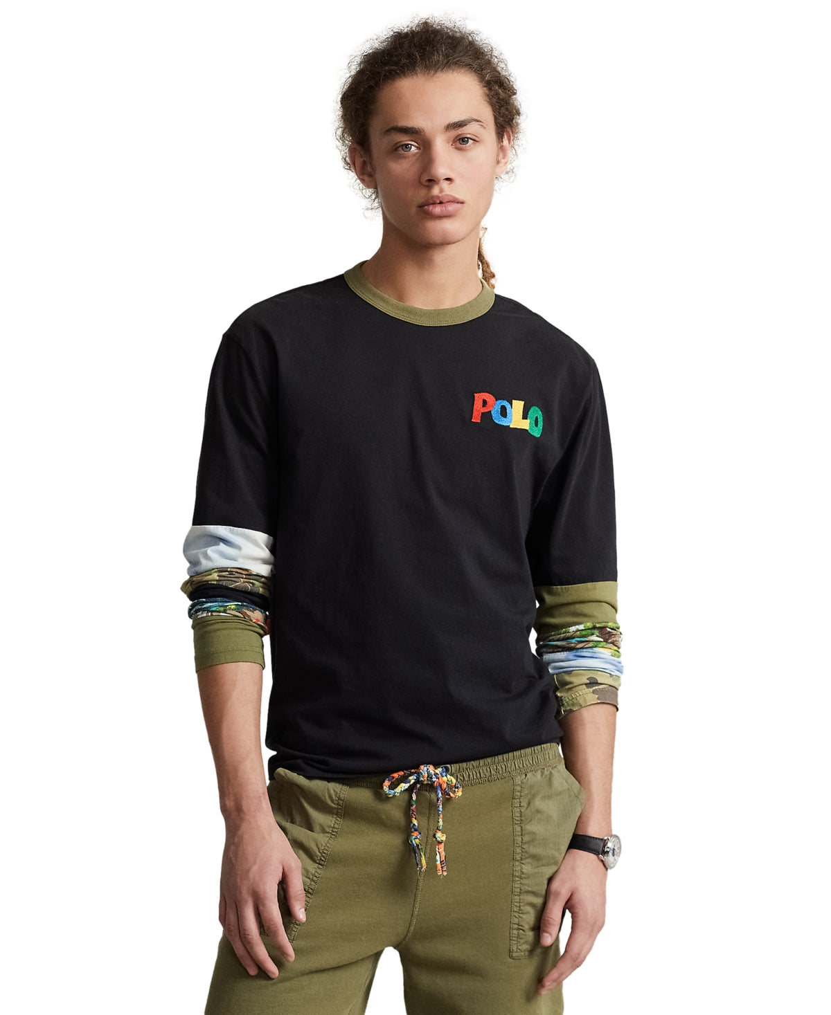 Polo Ralph Lauren Mens Classic Fit Logo Jersey Long Sleeve T Shirt  Black XL