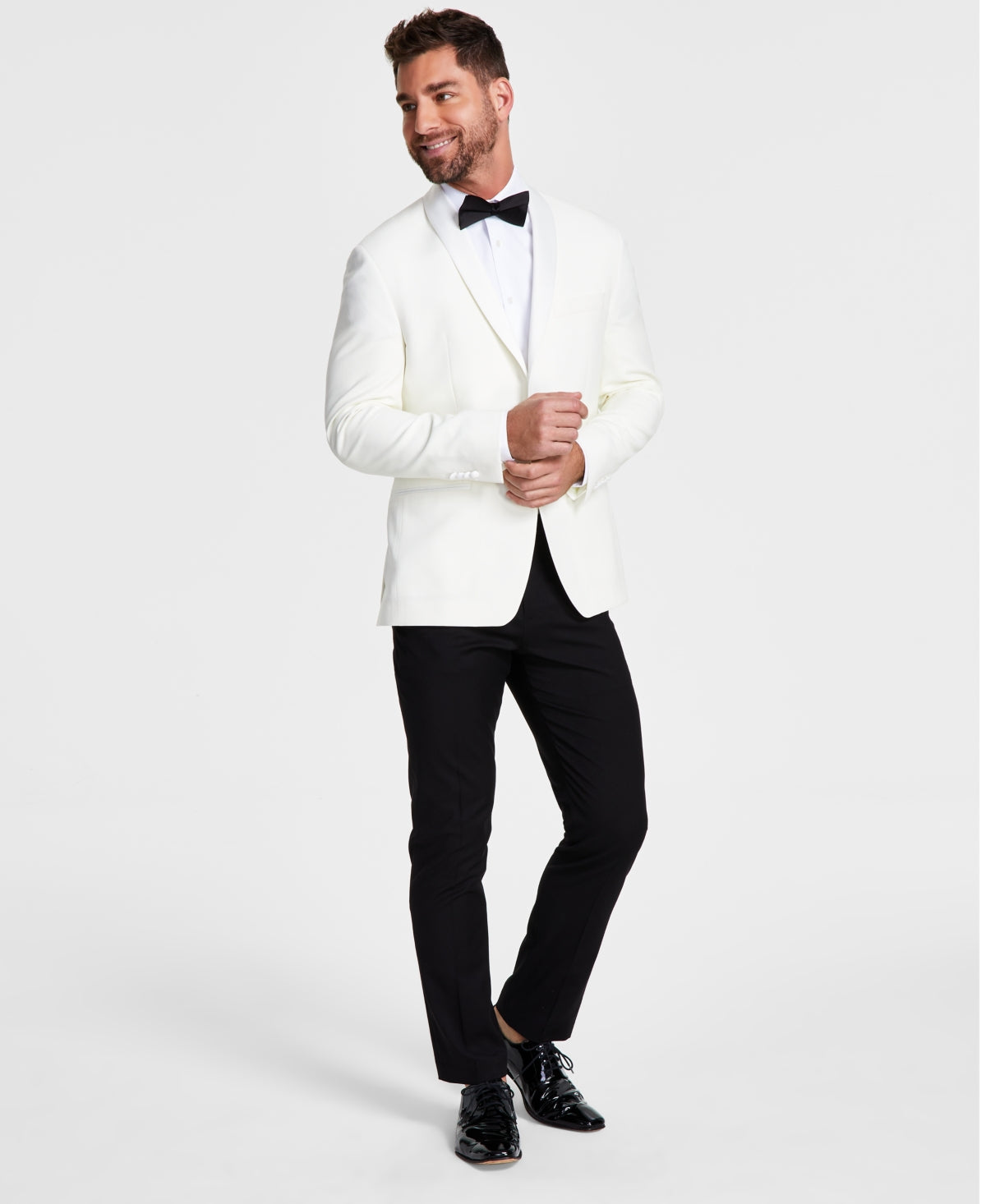 LAUREN RALPH LAUREN Men's Classic-Fit Wool Shawl Collar Dinner Jacket 46R Off White