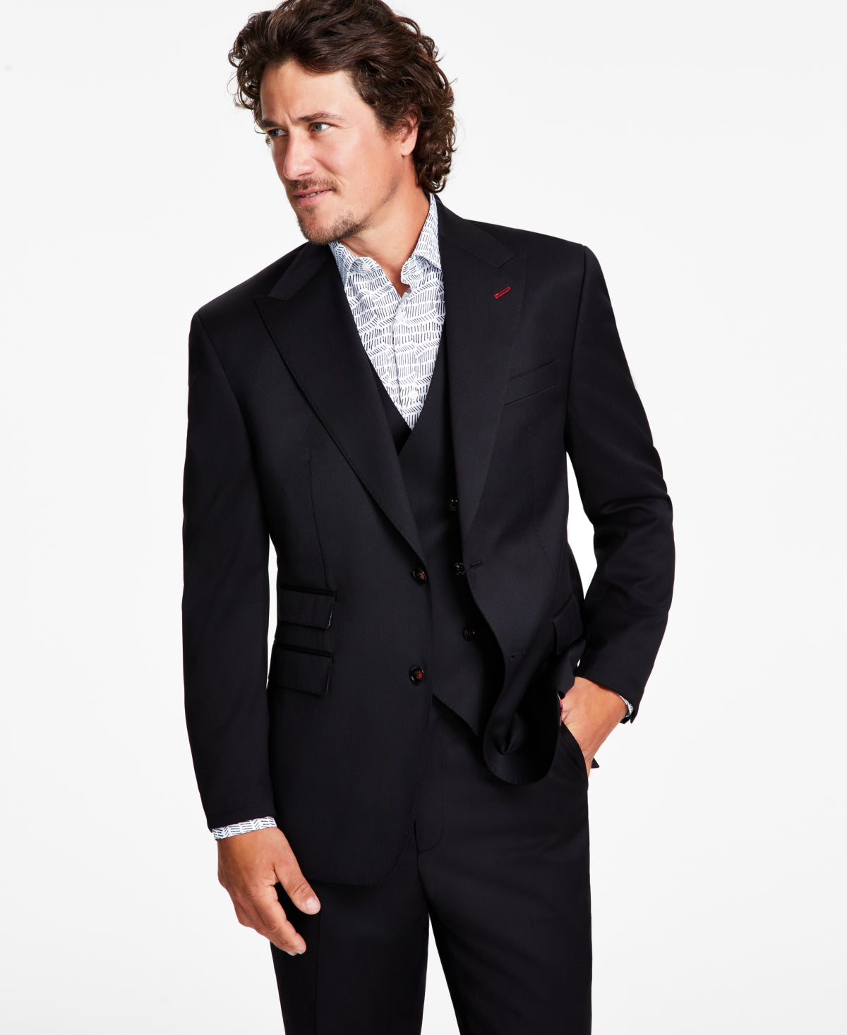 Tayion Collection Men's Classic Fit Solid Sport Coat Blazer Black 36S