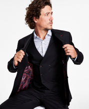 Tayion Collection Men's Classic Fit Solid Sport Coat Blazer Black 36S