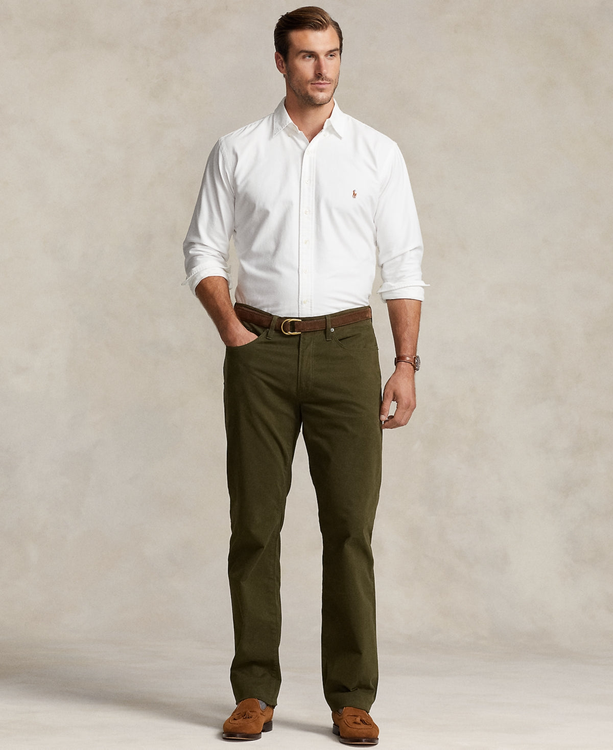 Polo Ralph Lauren Men's Big & Tall Classic Fit Sateen Pants Loden 44 x 30
