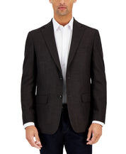 Tommy Hilfiger Mens Modern Fit Weave Sport Coat Blazer Brown 36R