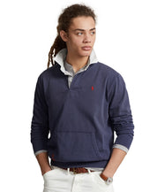 Polo Ralph Lauren Mens Classic-Fit Flag-Patch Rugby Shirt XXL 2XL Boathouse Navy