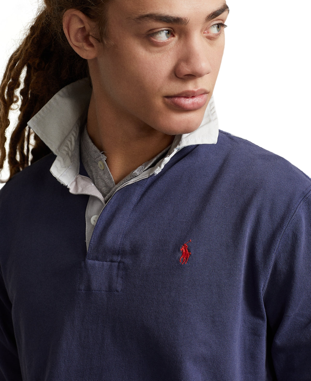 Polo Ralph Lauren Mens Classic-Fit Flag-Patch Rugby Shirt XXL 2XL Boathouse Navy