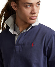 Polo Ralph Lauren Mens Classic-Fit Flag-Patch Rugby Shirt XXL 2XL Boathouse Navy