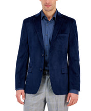Alfani Men's Slim Fit Solid Velvet Sport Coat Navy 36R