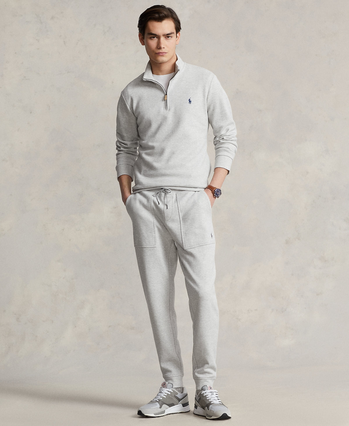 Polo Ralph Lauren Mens Double Knit Mesh Jogger Pants Spring Heather Grey Small