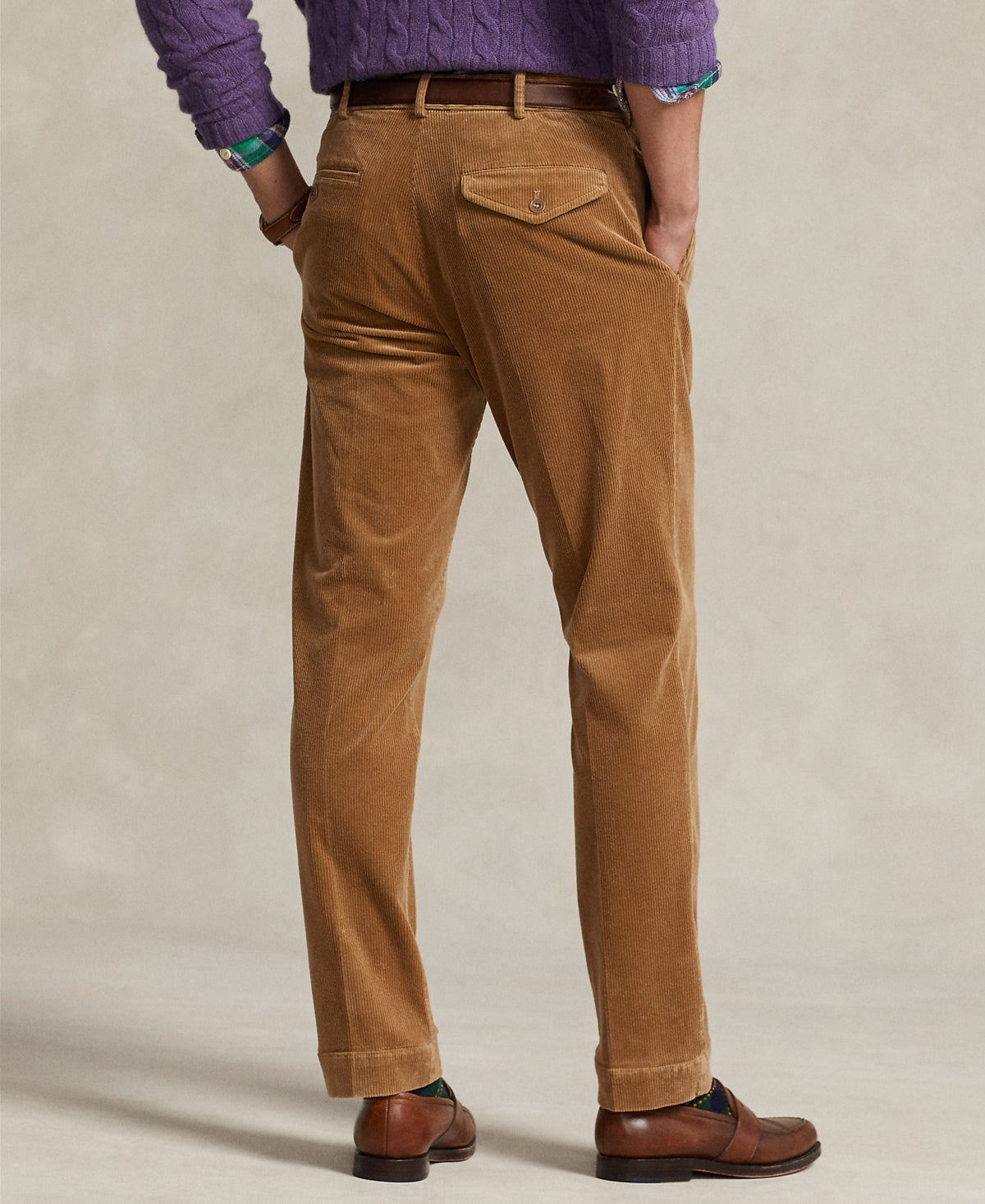 Polo Ralph Lauren Mens Regular fit Casual Corduroy Pants 38 / 32 Brown Stretch