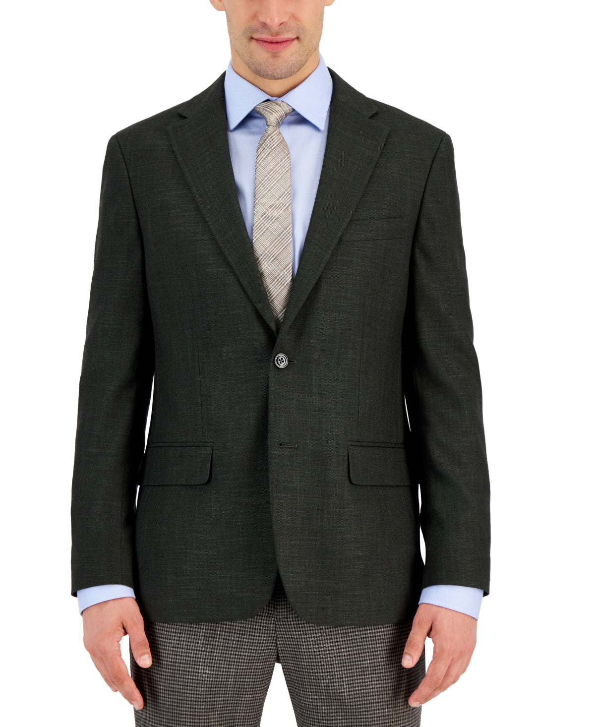 Tommy Hilfiger Mens Modern Fit Solid Weave Sport Coat Blazer Green  40R