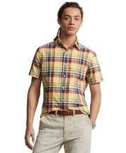 Polo Ralph Lauren Men's Classic Fit Plaid Oxford Button Down Shirt Yellow XS