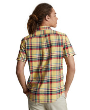 Polo Ralph Lauren Men's Classic Fit Plaid Oxford Button Down Shirt Yellow XS