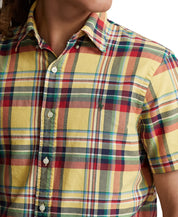 Polo Ralph Lauren Men's Classic Fit Plaid Oxford Button Down Shirt Yellow XS