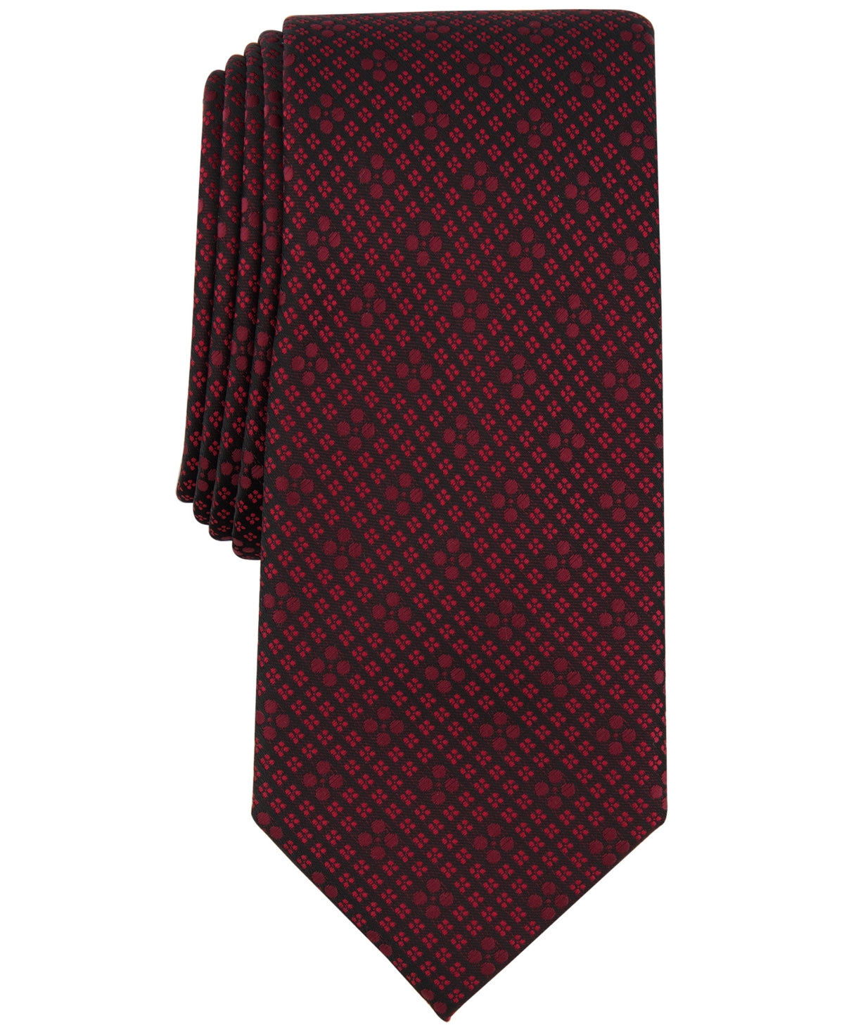 Alfani Mens Manor Geo Print Red Tie Necktie