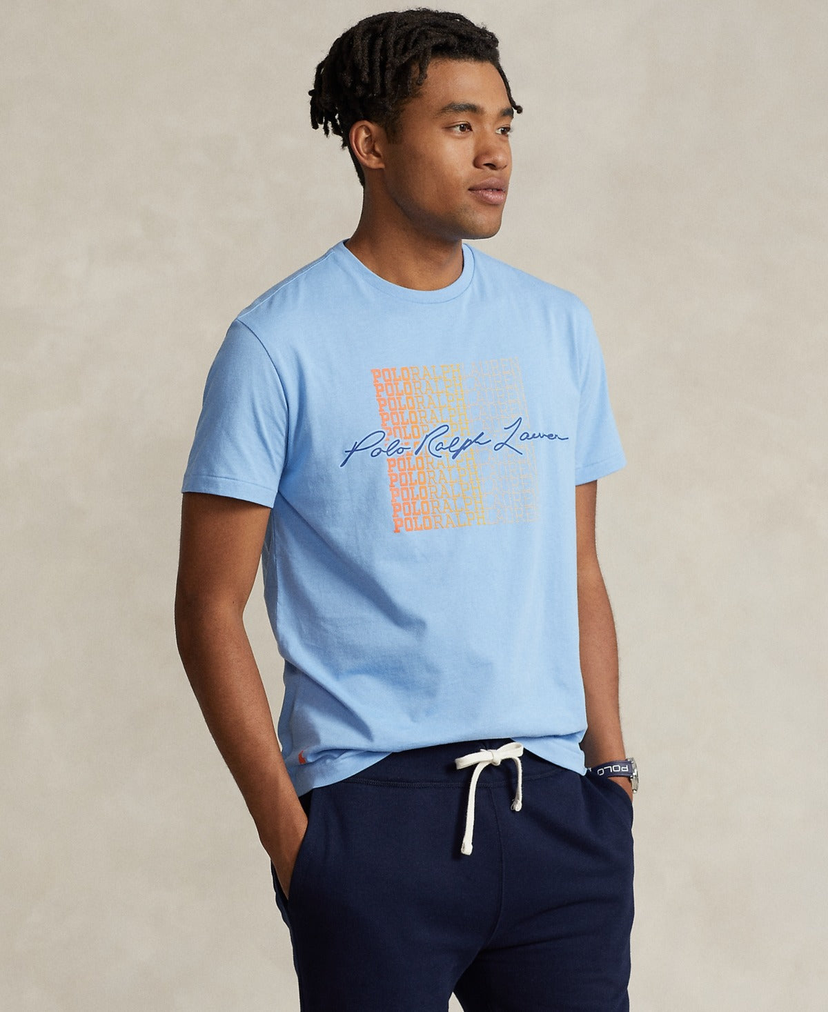 Polo Ralph Lauren Men's Cotton Classic-Fit Logo Jersey T-Shirt Large Light Blue