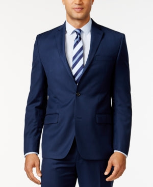 Michael Kors Mens Classic fit Sport Coat Blazer 44 L Blue Solid