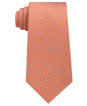 Michael Kors Men's Pindot Ground Diamond Silk Tie Orange Necktie