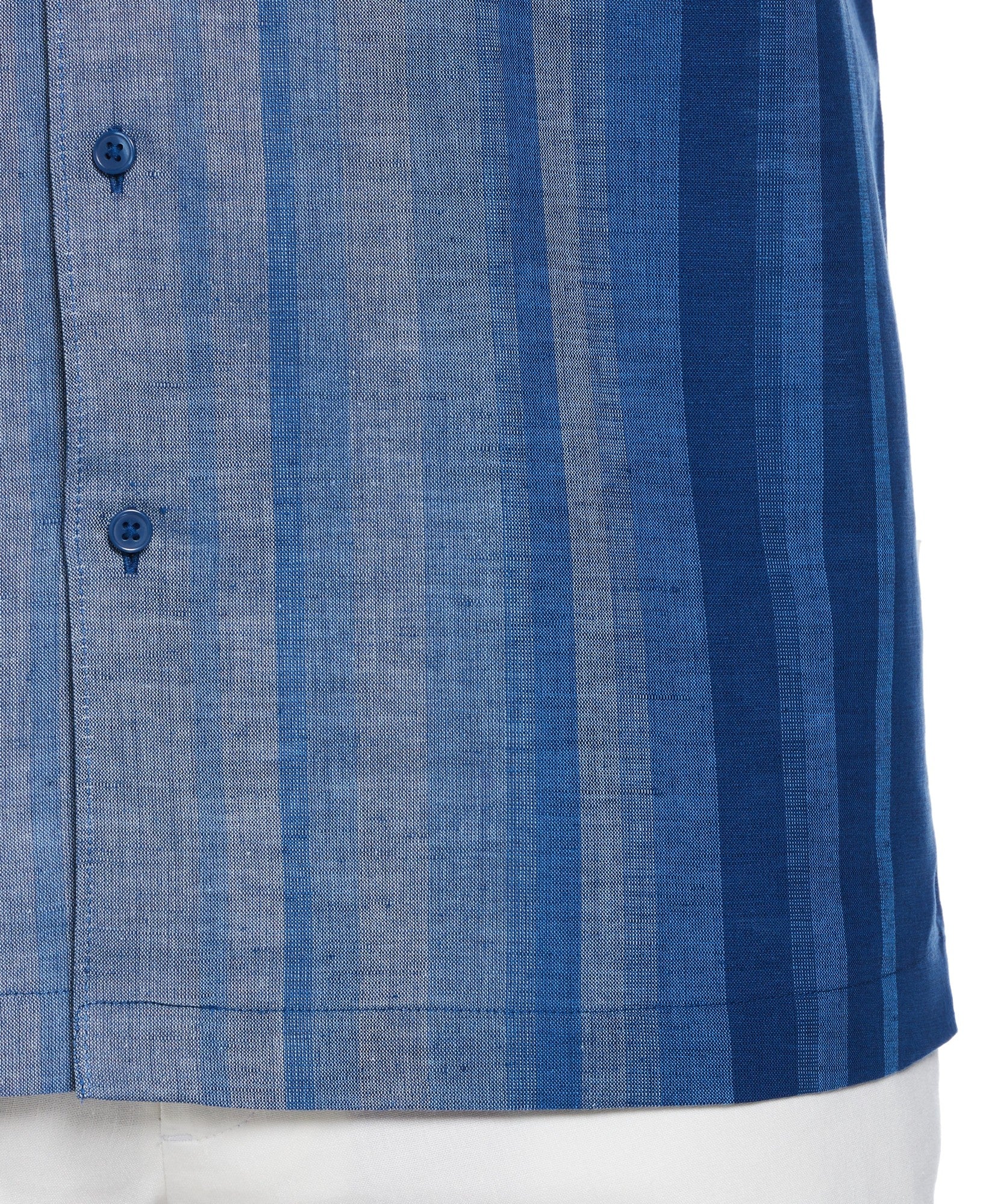 Cubavera Men's Short Sleeve Striped Button Down Shirt Blue Multi Medium