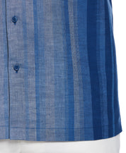 Cubavera Men's Short Sleeve Striped Button Down Shirt Blue Multi Medium
