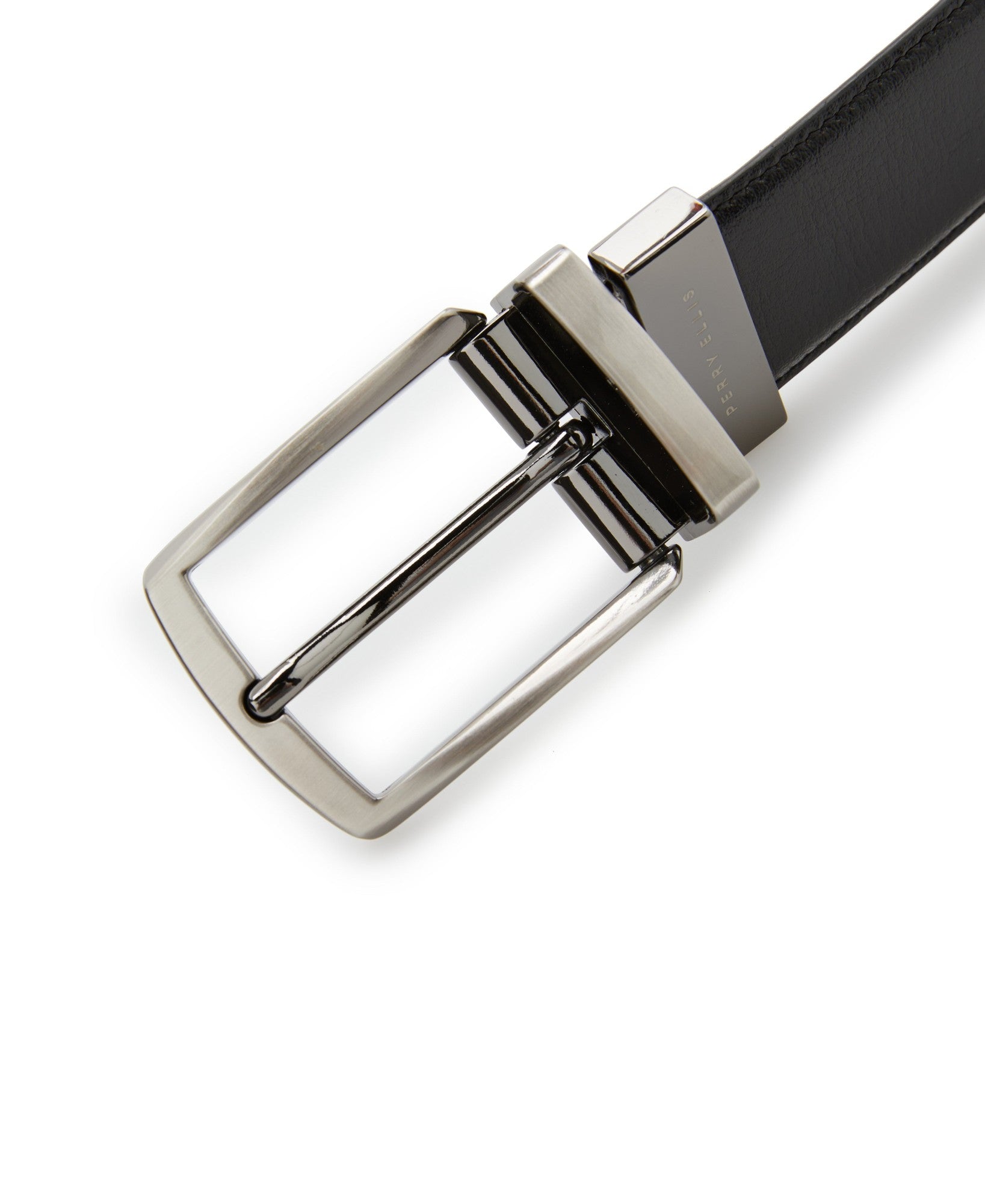 Perry Ellis Portfolio Men's Diamond Buckle Belt Grey 34