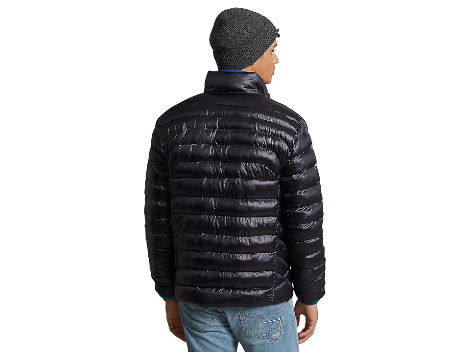 Polo Ralph Lauren Men's Packable Water Repellent Jacket Coat Black Glossy XL