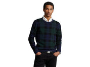 Polo Ralph Lauren Plaid Washable Wool Sweater XL Blackwatch Combo Blue Green