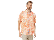 Tommy Bahama Mens Veracruz Cay Short Sleeve Button Up Shirt Orange 3XL XXXL