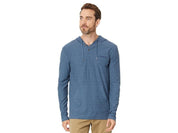 Quicksilver Mens Kentin Organic Cotton Jersey Henley Hoodie Shirt XL Blue