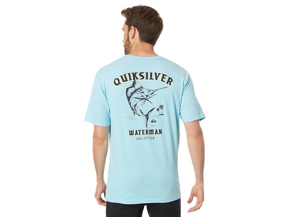 Quiksilver Waterman Mens Regular fit Short Sleeve T-Shirt Shirt XXL Blue Solid