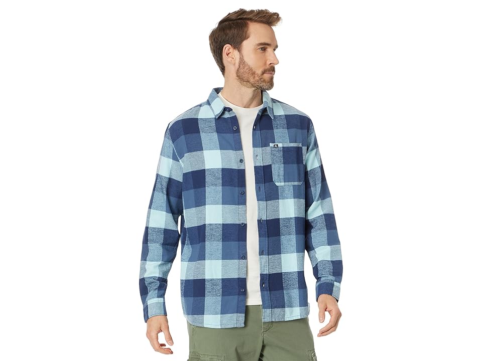 Quiksilver Men Regular fit Long Sleeve Button-Up Shirt Medium Blue Plaid
