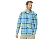 Quiksilver Waterman Mens Regular fit Button-Up Shirt Medium Blue Plaid