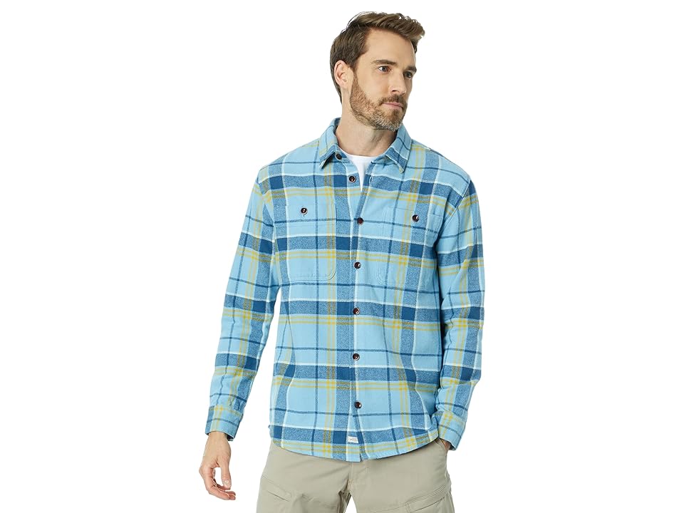 Quiksilver Waterman Mens Regular fit Button-Up Shirt Medium Blue Plaid