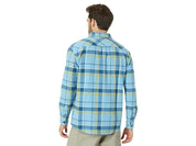 Quiksilver Waterman Mens Regular fit Button-Up Shirt Medium Blue Plaid
