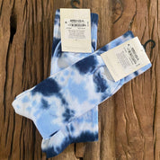 Sun + Stone Mens Crew Socks Blue Tie Dye 7-12
