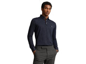 Polo Ralph Lauren Men's Slim Fit Herringbone Long Sleeve Polo Shirt Blue Small