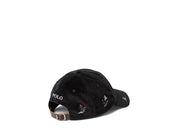 Polo Ralph Lauren Ski-Embroidered Corduroy Ball Cap Hat OSFA Black