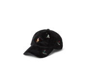 Polo Ralph Lauren Ski-Embroidered Corduroy Ball Cap Hat OSFA Black