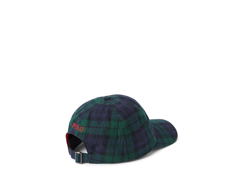 Polo Ralph Lauren Plaid Flannel Ball Cap Baseball Hat Green Blue