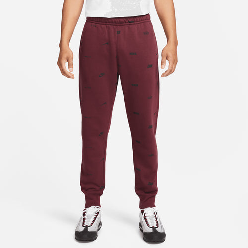 Nike Mens Club Fleece Night Basketball Joggers Maroon Black Large
