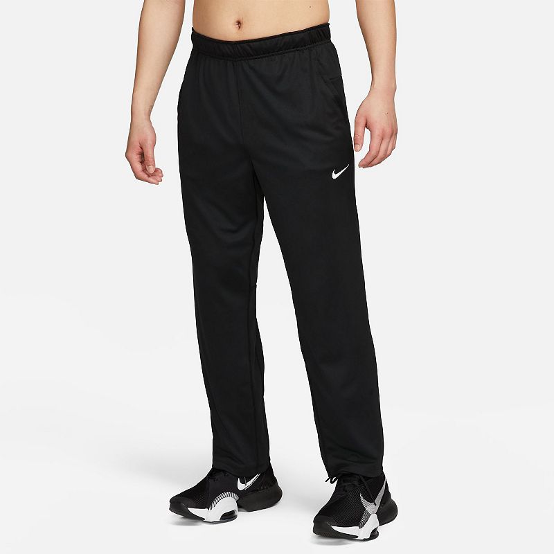 Nike Men's Totality Dri-fit Open Hem Versatile Pants Black White Large