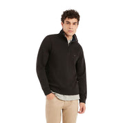 Tommy Hilfiger Men's French Rib Quarter-Zip Pullover Sweater 4XLT Black