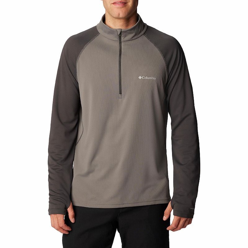 Columbia Mens Regular Long Sleeve Quarter zip Shirt XXL Grey Moisture Wicking