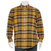 Tommy Hilfiger Men's Big Tall Regular-Fit Plaid Button-Down Twill Shirt 3XL Gold